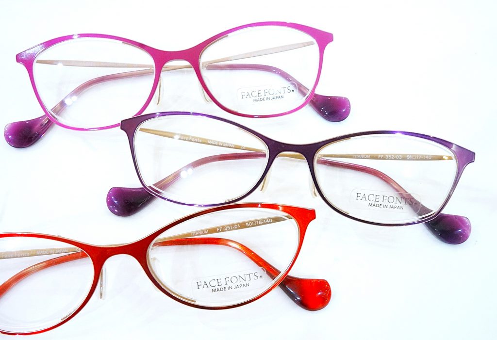 東京　メガネ　眼鏡　アイアンドアイ　船堀　江戸川区　フェイスフォント　Facefont　カラー　メタル　おしゃれ　個性的　上下狭い